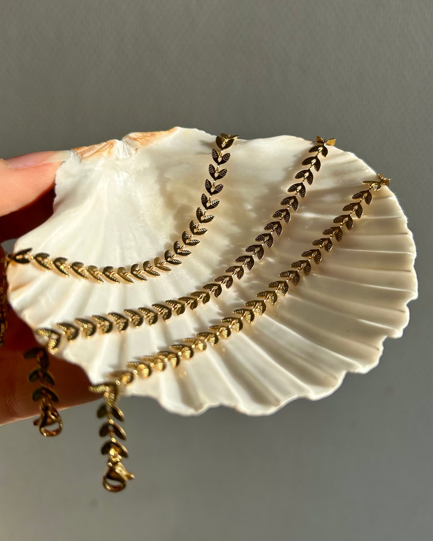 Pulsera de cadena rosa (oro)