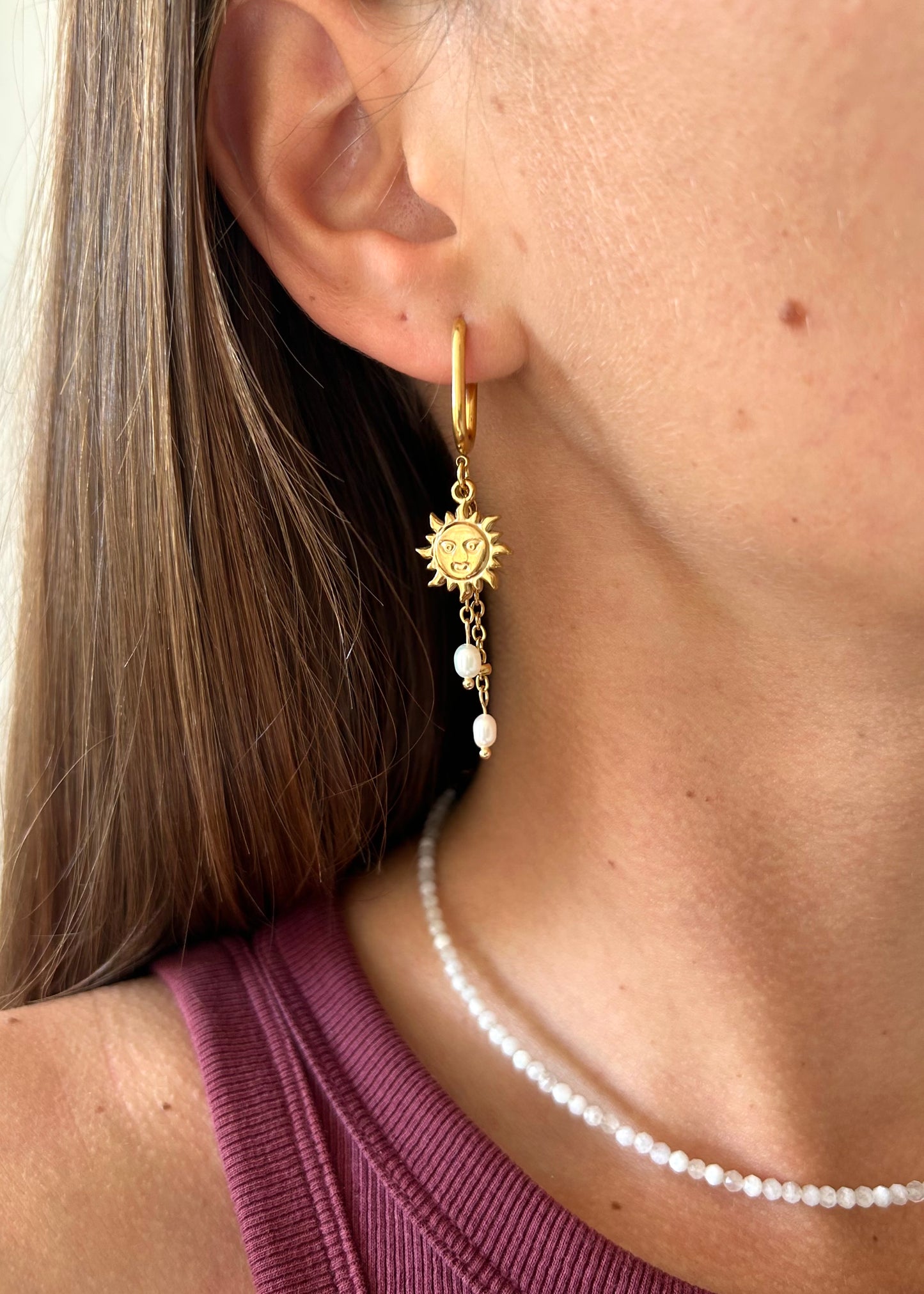Aloha - Dangle Hoop Earrings