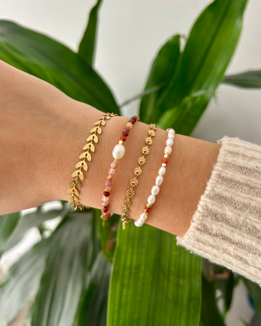 Lot de 4 bracelets - Onyx Orange