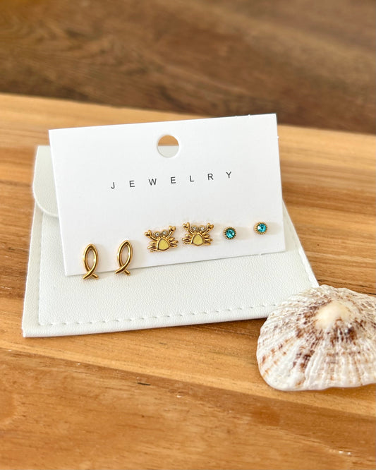 Lot de 3 boucles d'oreilles